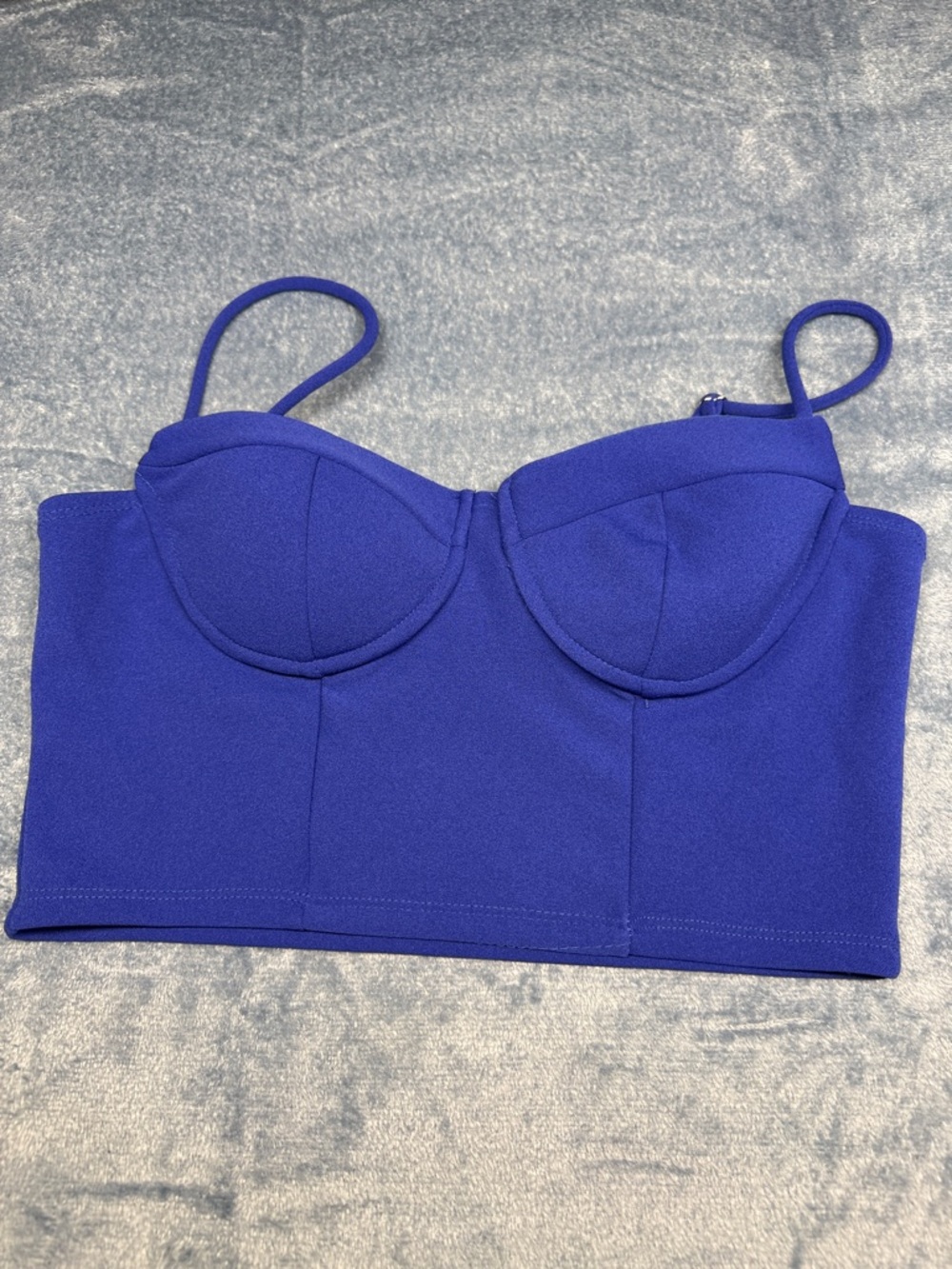 iris Royal Blue Bustier Bandeau Crop Top